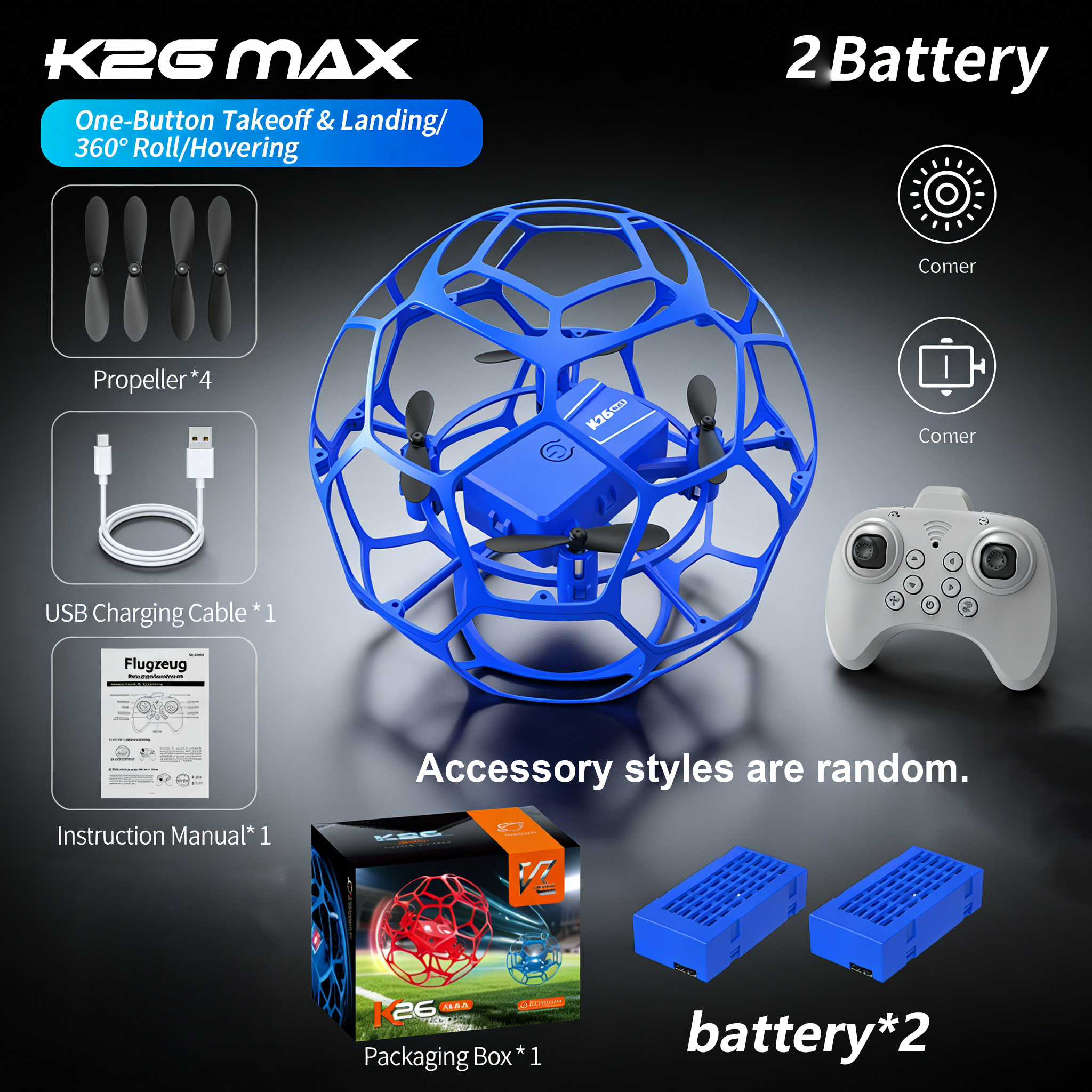 Drone Battery Box - USA4:1WIN【Over 6,000 purchases】Football drone spherical aircraft