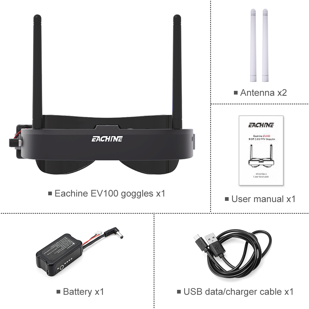Eachine EV100 720*540 5.8G 72C - Drone Battery Case incelemesi ve fiyatı