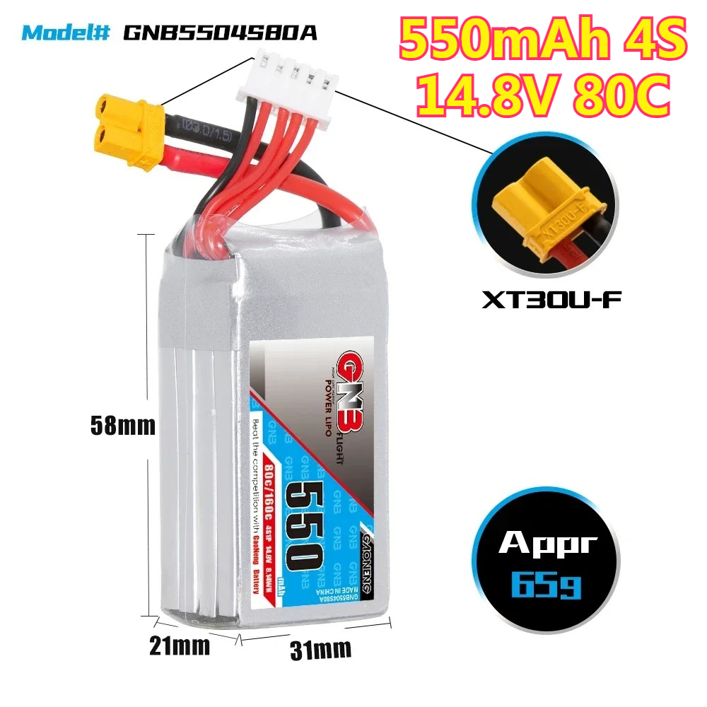550mAh 4S 14.8V 80C with XT30  - Drone Battery 4S incelemesi ve fiyatı